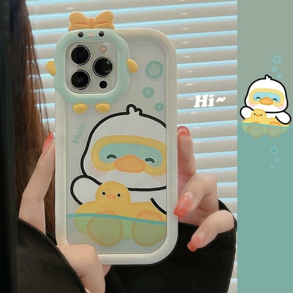 Kawaii Zwemmen Rng Duck iPhone-hoesje Eend kawaii
