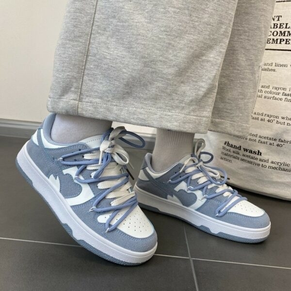 Ins Style Girl Blue Platform Sneakers 2