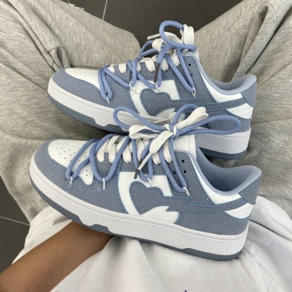 Ins Style Girl Blue Platform Sneakers 1
