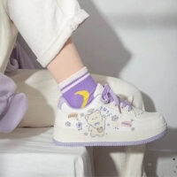 Sapatos de tabuleiro Kawaii Sweet Little Bear Kawaii completo
