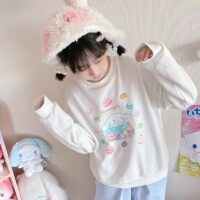 Pullover-sweatshirt met Kawaii Sanrio geautoriseerde Cinnamoroll-prints herfst kawaii