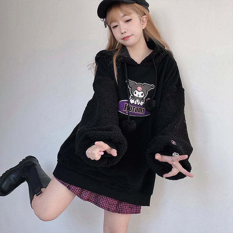 Kawaii Cute Pink My Melody Fleece Hoodie - Kawaii Fashion Shop | Cute ...