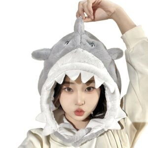 Kawaii engraçado chapéu de tubarão casal kawaii