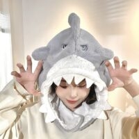 Кавайная забавная шляпа с акулой Пара каваи