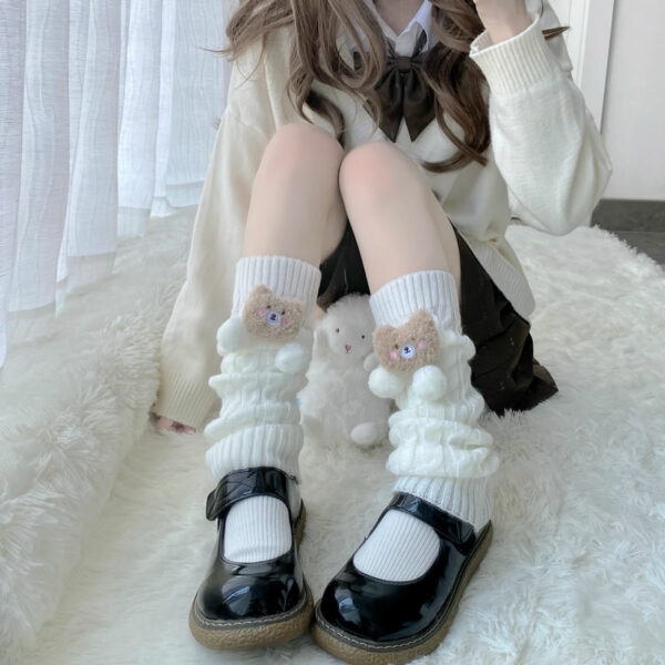 Kawaii Cute 3D bear Lolita Knitted Socks autumn kawaii