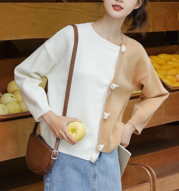 패션 소프트 소녀 대비 스웨터 가을 카와이