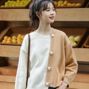 Suéter Fashion Soft Girl Contraste outono kawaii