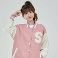 College Style Girl Hit Color Honkbal Uniform Jasje herfst kawaii