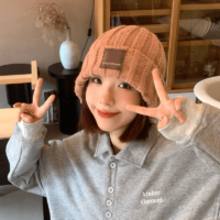 Chapéu de malha estilo japonês macio para meninas Kawaii completo