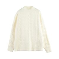 Белый свитер с полуводолазкой в стиле ретро полуводолазка каваи