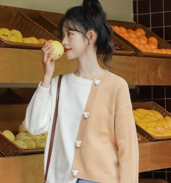 패션 소프트 소녀 대비 스웨터 가을 카와이