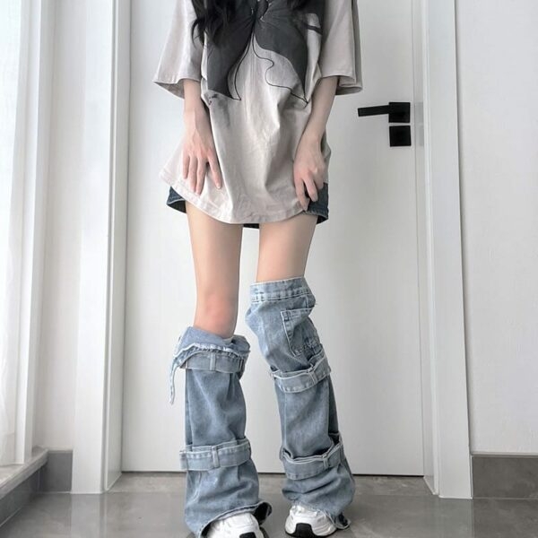 Chaussettes en jean lavé Fashion American Hot Girl Kawaii américain