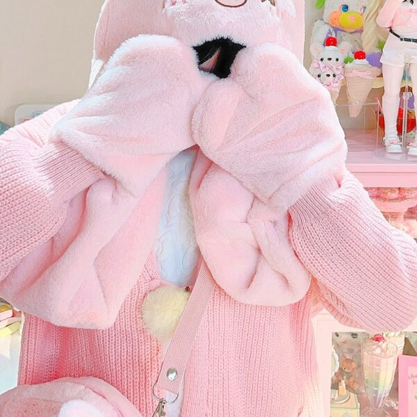 Kawaii Cute Pink Piggy Plush Hat 2