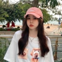 Korean Fashion Girl Pink Baseball Cap Baseball Cap kawaii
