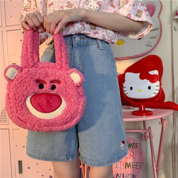 Weiche Denim-Shorts im „Hello Kitty“-Stickerei-Stil für Mädchen Kawaii Jeansshorts