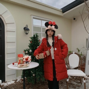 الحلو نمط معطف القطن الأحمر عيد الميلاد عيد الميلاد كاواي