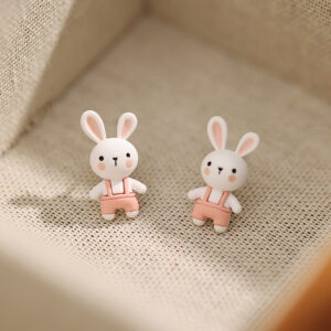 Kolczyki Kawaii Candy Color Little Rabbit Jesienne kawaii