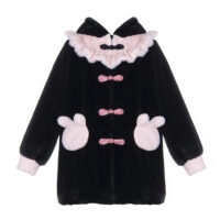 Abrigo lolita con capucha de conejo original kawaii kawaii con capucha