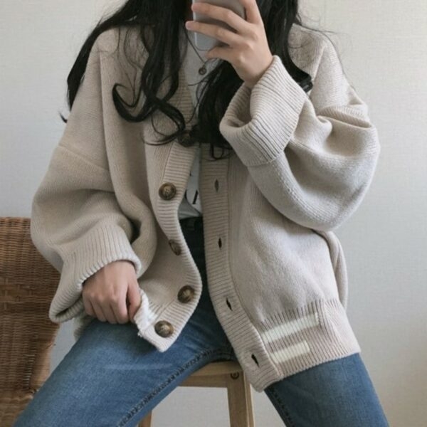 Korean Fashion Loose Knitted Cardigan 4