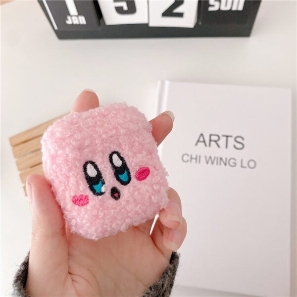 Capa para Airpods de pelúcia Kawaii Pink Kirby Airpods kawaii