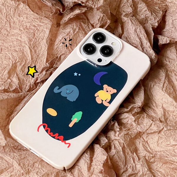 Niedliche handbemalte iPhone-Hülle mit Bärenillustration Bär kawaii