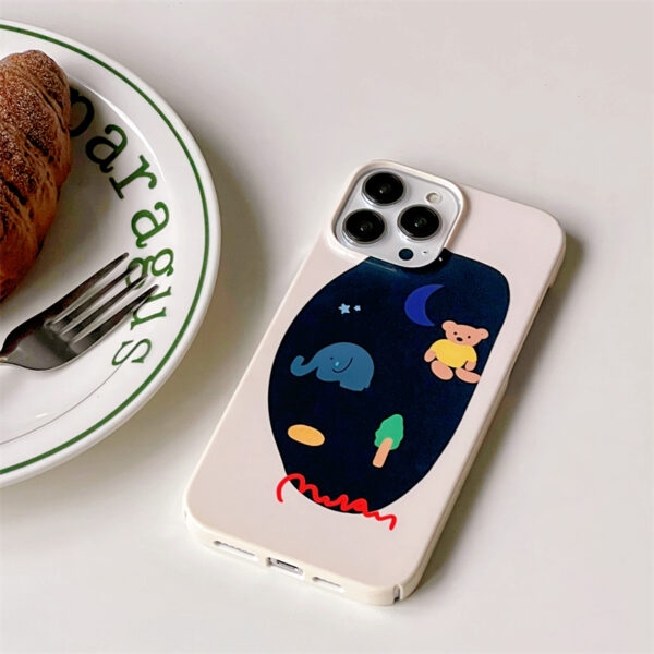 Linda ilustración de oso pintado a mano Funda y vinilo para iPhone oso kawaii