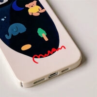 Niedliche handbemalte iPhone-Hülle mit Bärenillustration Bär kawaii