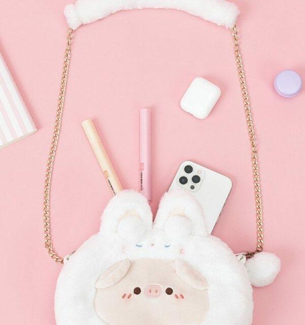 Cute Cartoon Pig Rabbit Messenger Bag 5