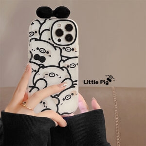 Cute Sweet Little Pig iPhone Case Bow kawaii