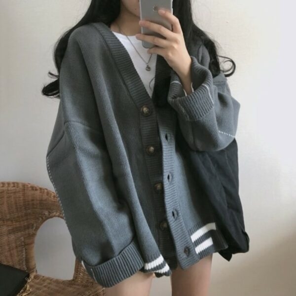 Korean Fashion Loose Knitted Cardigan 2