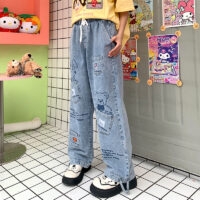 ins Style Nischdesign Cartoon Bunny Jeans Byxor Ins kawaii