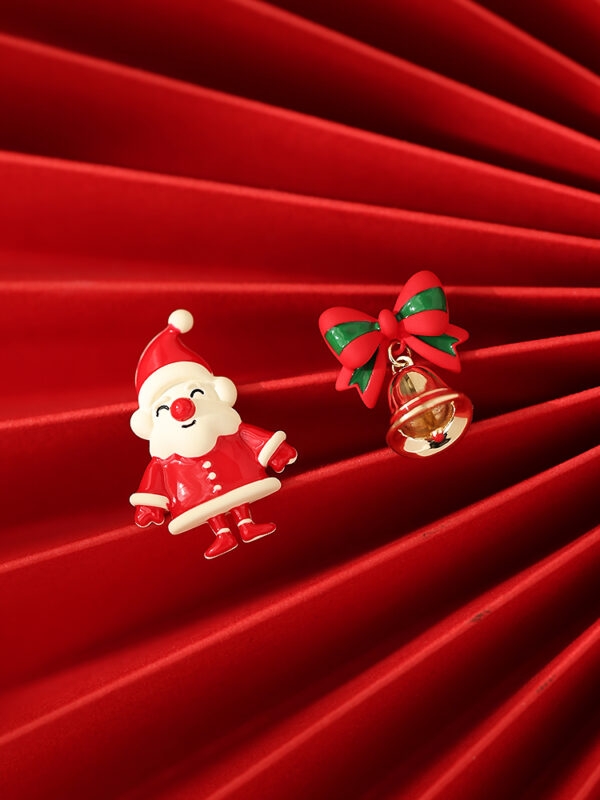 Lindos pendientes de campana navideña de Papá Noel navidad kawaii