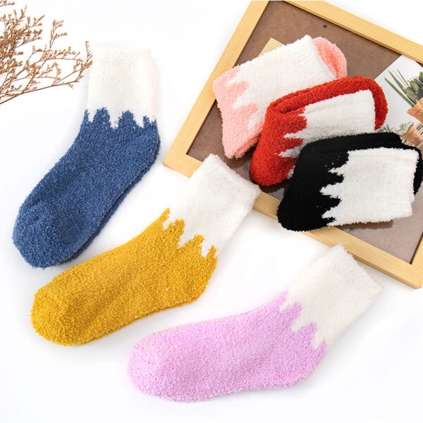 Meias de chão Kawaii para combinar com cores meias de lã kawaii