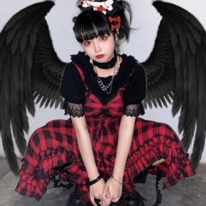 Oryginalna, punkowa, nieregularna spódnica Lolita Kawaii w stylu opactwa
