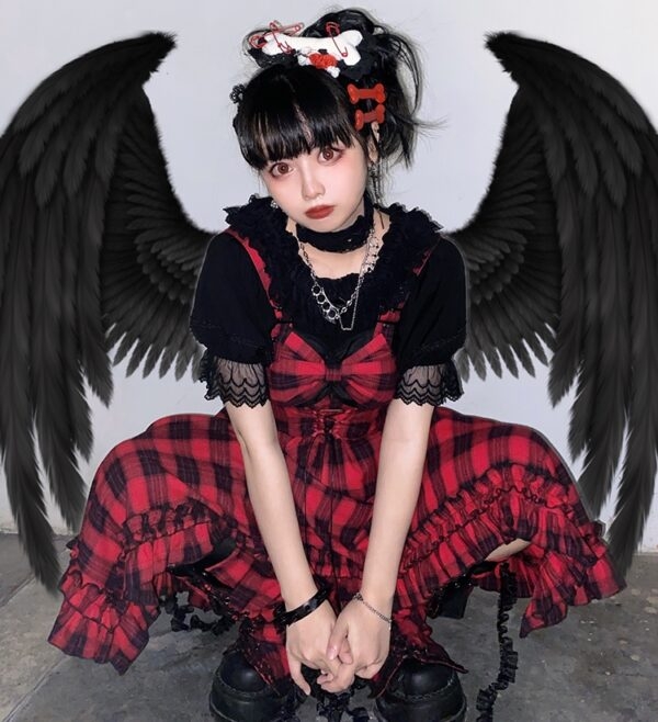 Original Design Punk Irregular Lolita Kjol Abbey stil kawaii