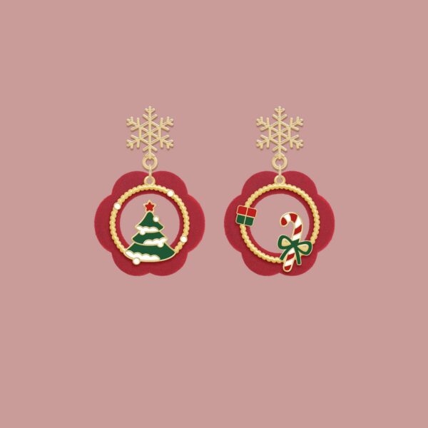 Snowy Christmas Tree Earrings Christmas gift kawaii