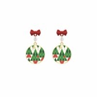 Boucles d'oreilles arbre de Noël enneigé Cadeau de Noël kawaii