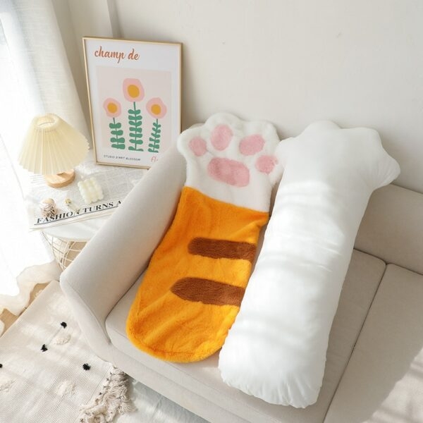 Kawaii Cat Paw Long Throw Pillow 4