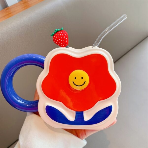 Śliczny kreatywny kubek ceramiczny w kształcie kwiatka Kubek ceramiczny kawaii