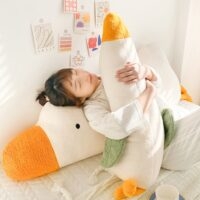 Милая большая подушка для сна белого гуся Гусь кавайи