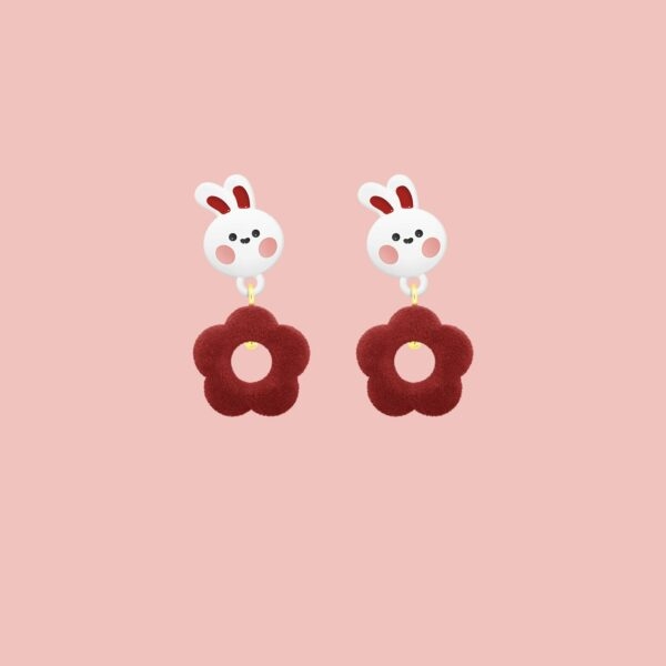 Kawaii Bunny Flower Earrings flower earrings kawaii