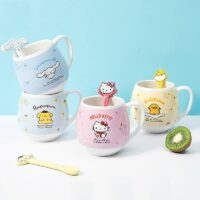 Керамическая чашка Kawaii Sanrio с ложкой Мультфильм каваи