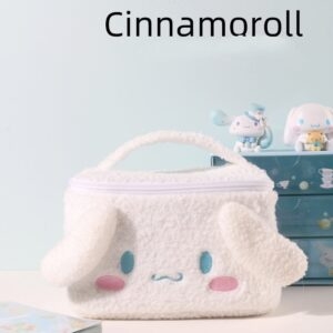 Kawaii Sanrio Cinnamoroll Caixa de cosméticos de pelúcia Cinnamoroll kawaii