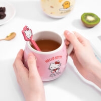 Керамическая чашка Kawaii Sanrio с ложкой Мультфильм каваи