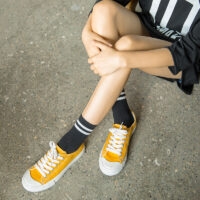 Универсальные спортивные носки Harajuku со средней трубкой черные чулки каваи
