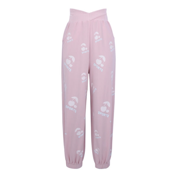 Pantaloni casual a vita alta rosa dal design originale pantaloni casual kawaii