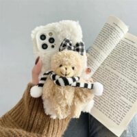 Leuke sjaal draagt Fuzzy iPhone-hoesje beer kawaii