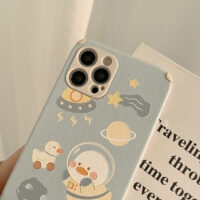 Coque et skin iPhone mignon canard de l'espace Pomme kawaii