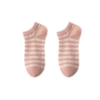 Chaussettes courtes blanches roses Style kawaii