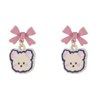 Kawaii süße rosa Schleife Ohrringe Bär kawaii